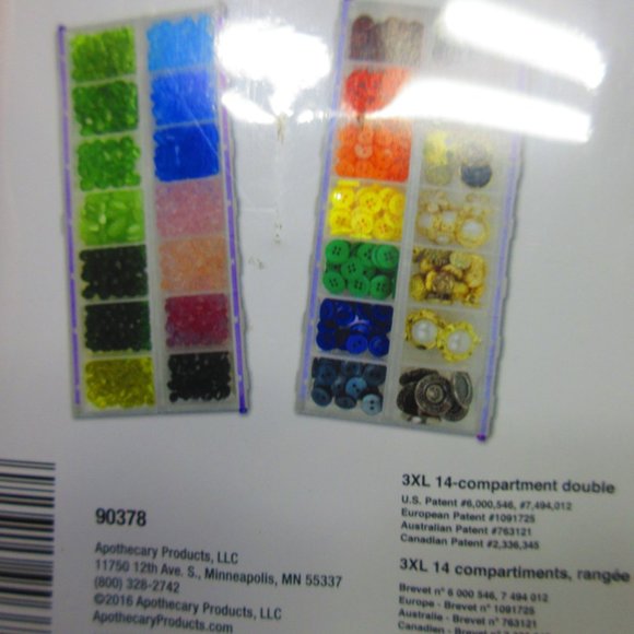 Plastic 14 Compartment Bead Storage Jewelry Organizer - Picture 6 of 8